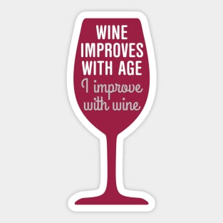 Wine improves with age Sticker